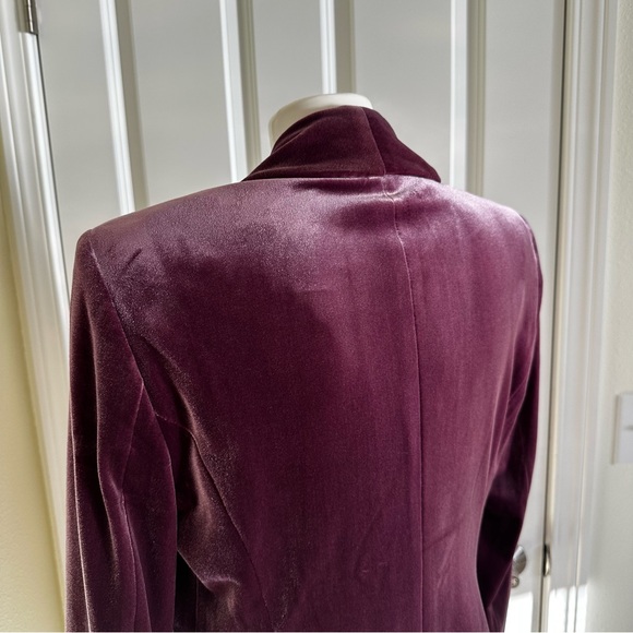 INC International Concepts Velvet Blazer - Rich Burgundy - Picture 4 of 8